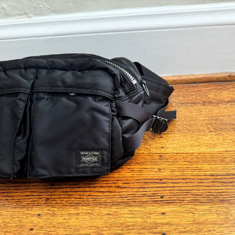 XXL Porter Yoshida Tanker Waist Bag - Black Pack Crossbody Sling - Picture 2 of 13